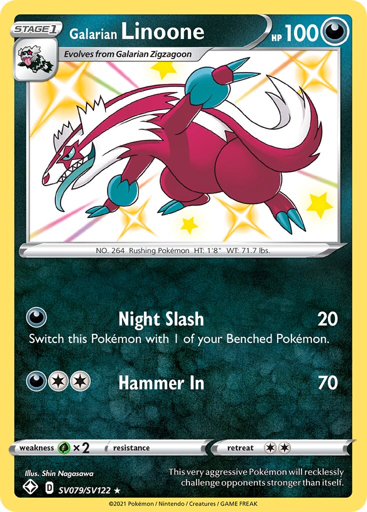 Galarian Linoone SV079/SV122 — Shining Fates (English Pokémon TCG card)