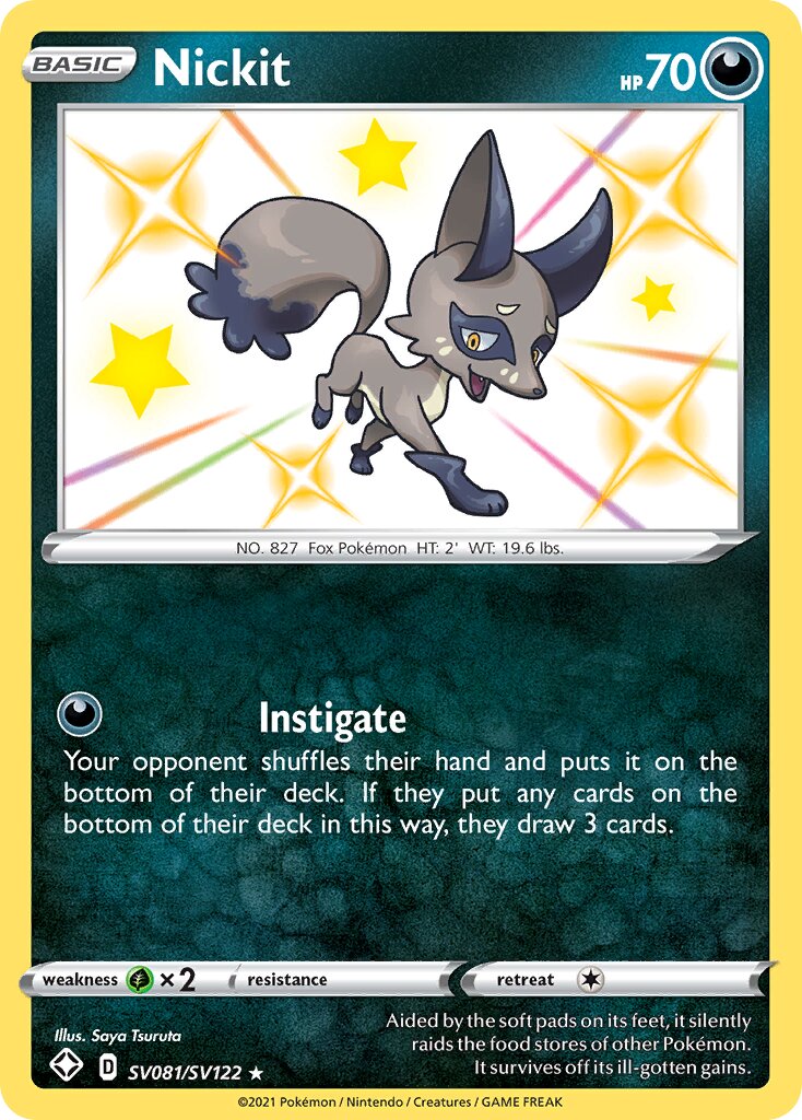 Nickit SV081/SV122 — Shining Fates (English Pokémon TCG card)