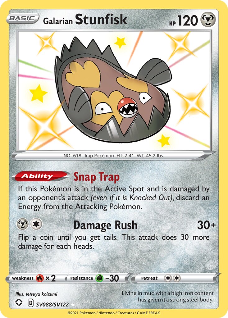 Galarian Stunfisk SV088/SV122 — Shining Fates (English Pokémon TCG card)