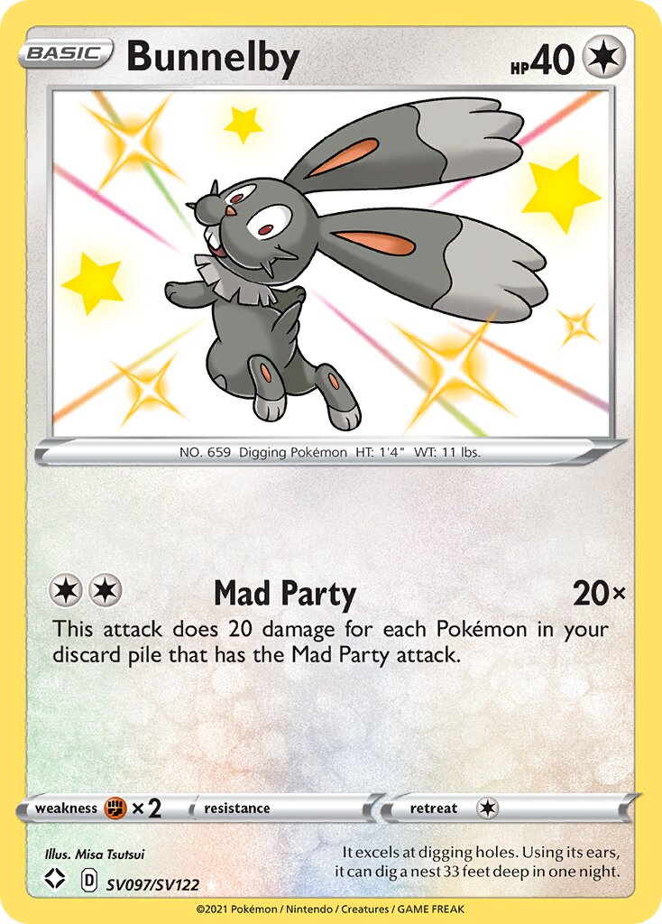 Bunnelby SV097/SV122 — Shining Fates (English Pokémon TCG card)