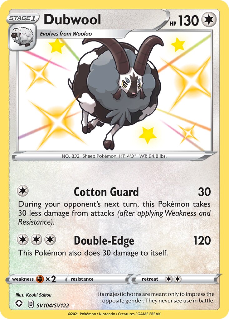 Dubwool SV104/SV122 — Shining Fates (English Pokémon TCG card)