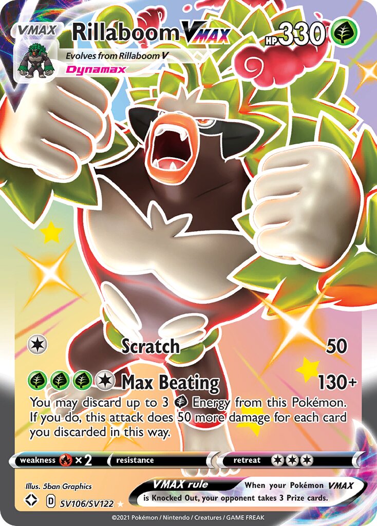 Rillaboom VMAX SV106/SV122 — Shining Fates (English Pokémon TCG card)