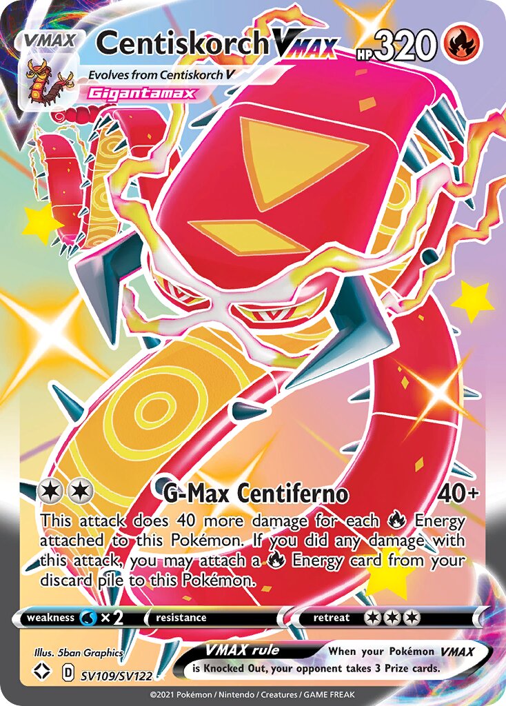 Centiskorch VMAX SV109/SV122 — Shining Fates (English Pokémon TCG card)