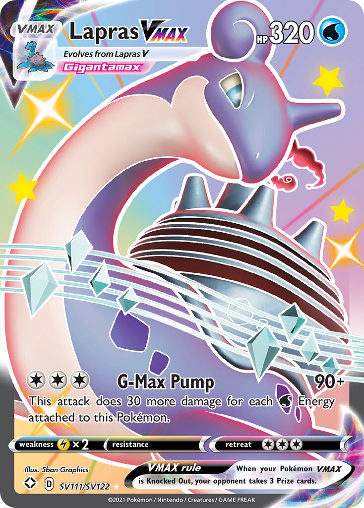 Lapras VMAX SV111/SV122 — Shining Fates (English Pokémon TCG card)