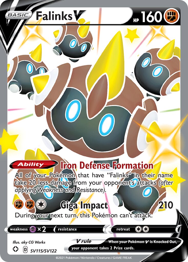Falinks V SV115/SV122 — Shining Fates (English Pokémon TCG card)