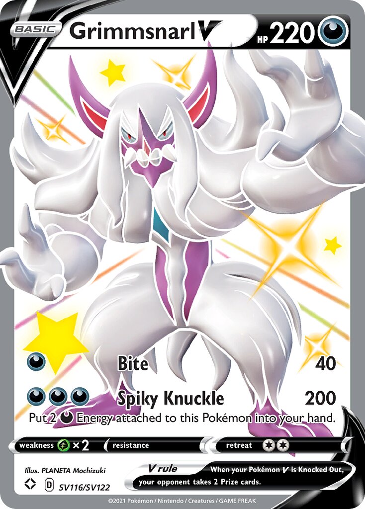 Grimmsnarl V SV116/SV122 — Shining Fates (English Pokémon TCG card)