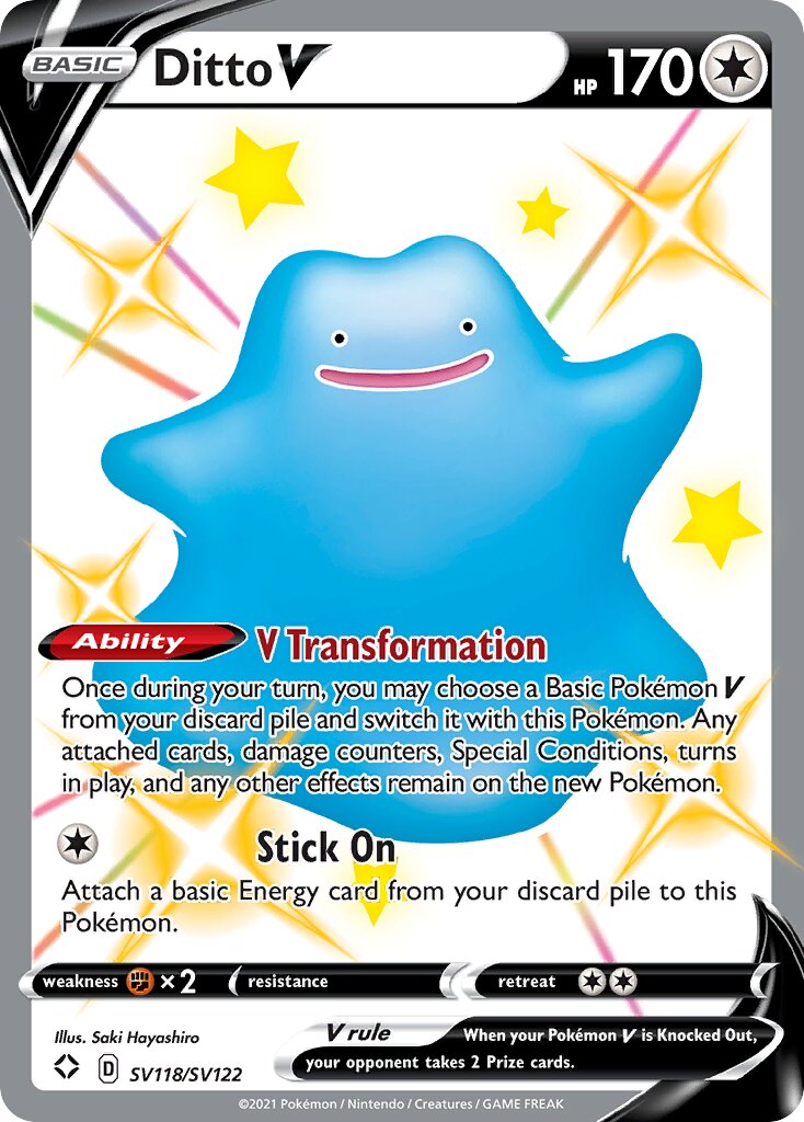 Ditto V SV118/SV122 — Shining Fates (English Pokémon TCG card)