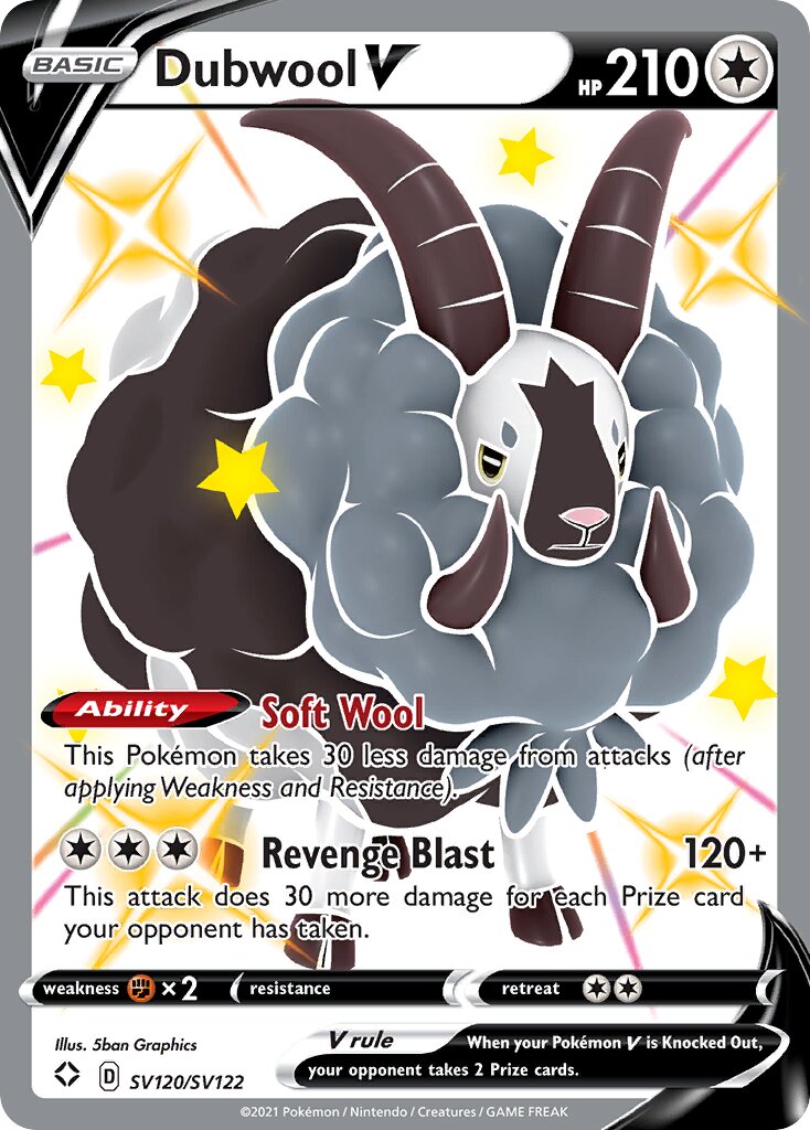 Dubwool V SV120/SV122 — Shining Fates (English Pokémon TCG card)