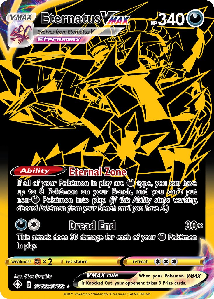 Eternatus VMAX SV122/SV122 — Shining Fates (English Pokémon TCG card)