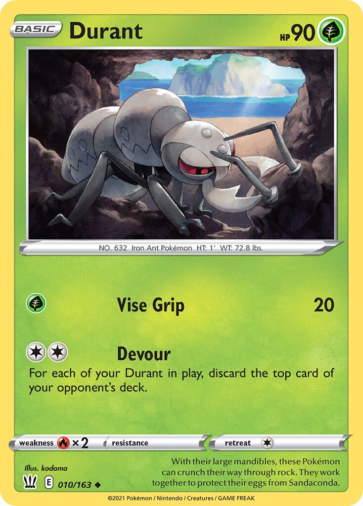 Durant 010/163 — Battle Styles (English Pokémon TCG card)