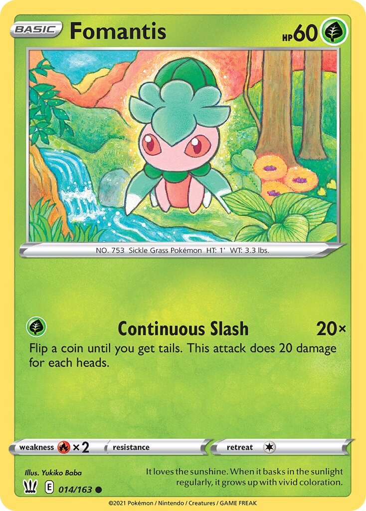Fomantis 014/163 — Battle Styles (English Pokémon TCG card)