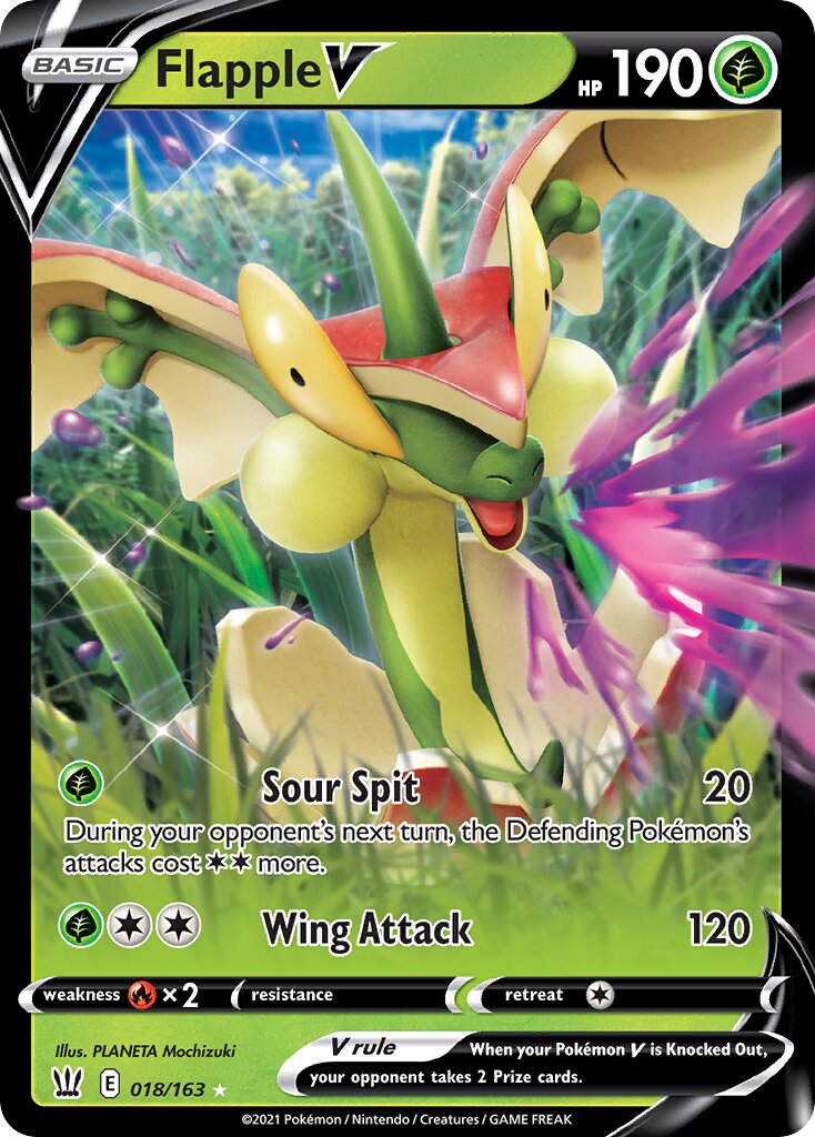 Flapple V 018/163 — Battle Styles (English Pokémon TCG card)