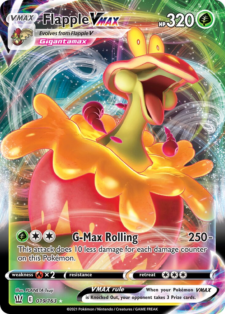 Flapple VMAX 019/163 — Battle Styles (English Pokémon TCG card)