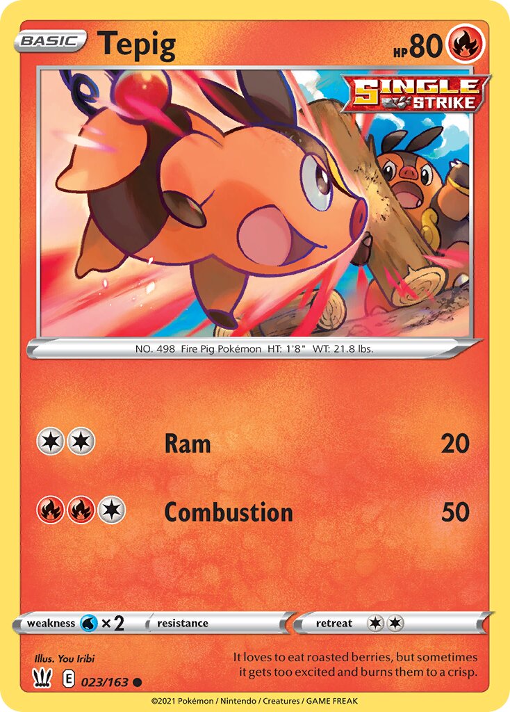 Tepig 023/163 — Battle Styles (English Pokémon TCG card)