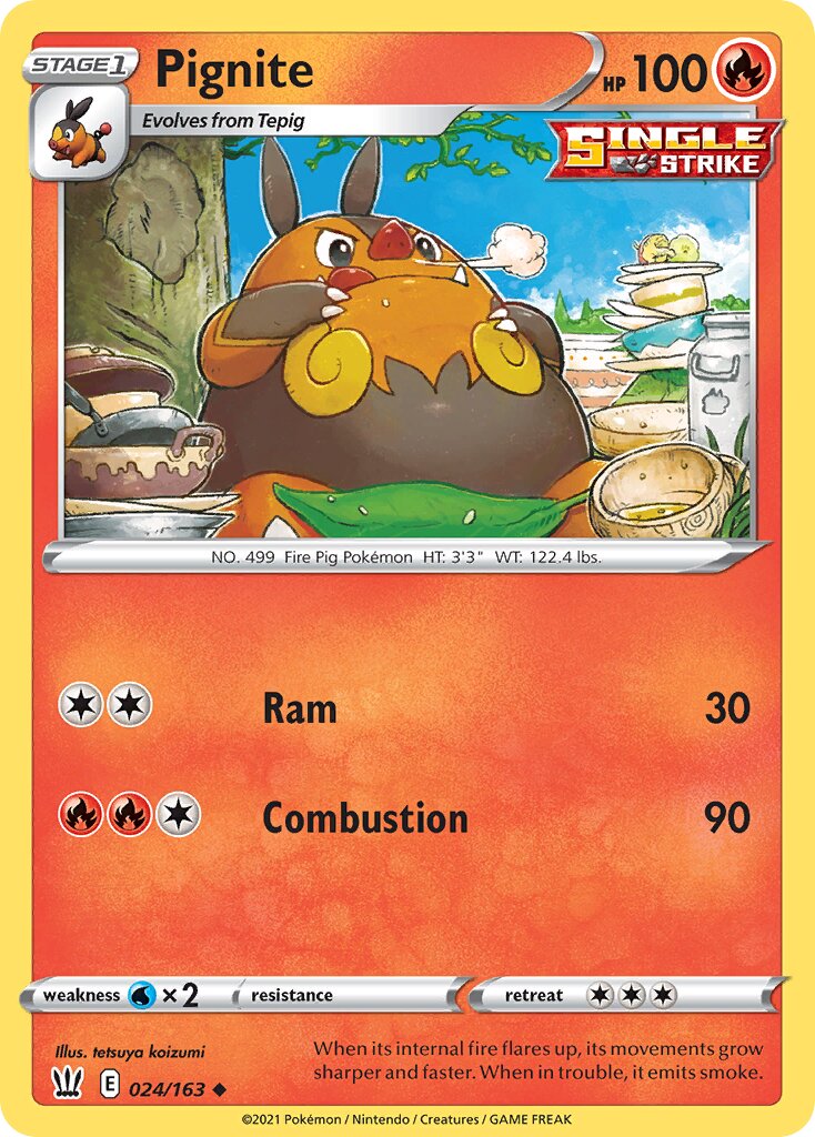 Pignite 024/163 — Battle Styles (English Pokémon TCG card)