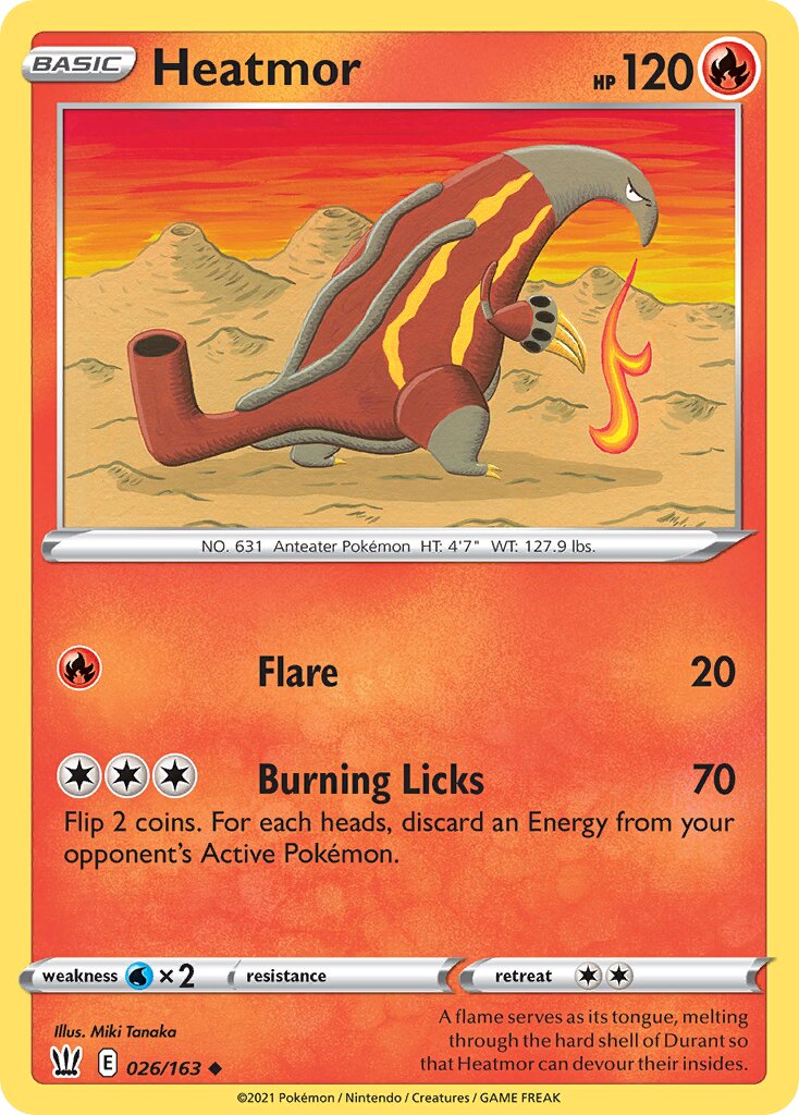Heatmor 026/163 — Battle Styles (English Pokémon TCG card)