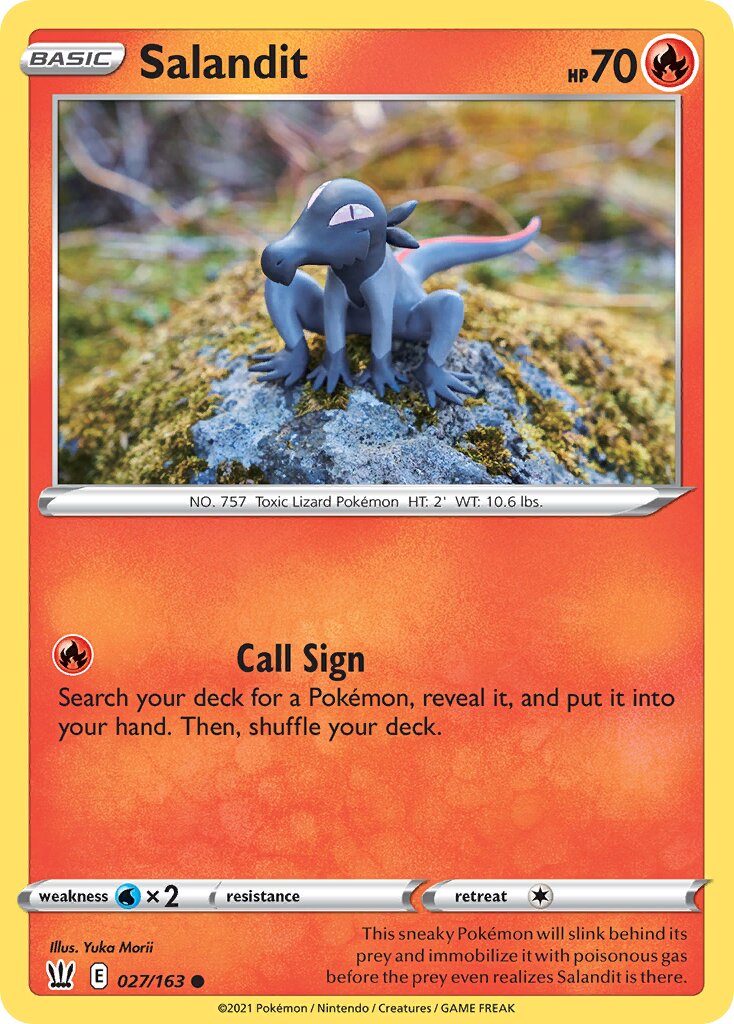 Salandit 027/163 — Battle Styles (English Pokémon TCG card)