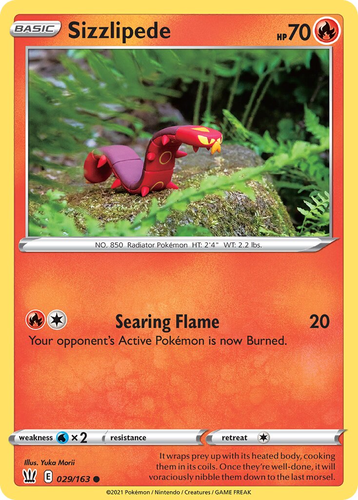 Sizzlipede 029/163 — Battle Styles (English Pokémon TCG card)