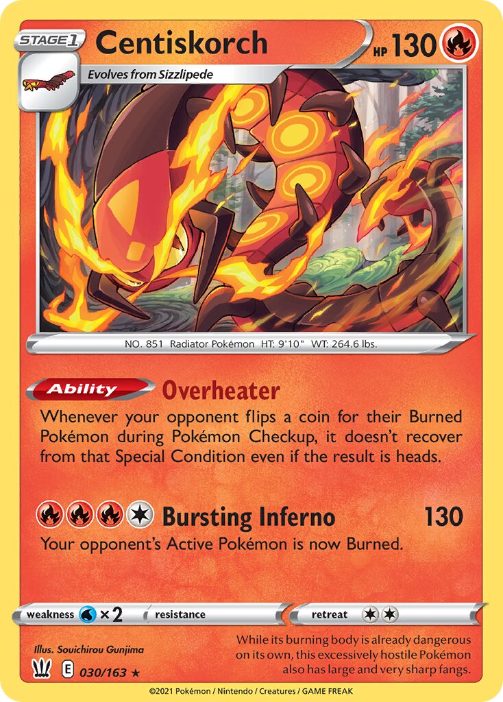 Centiskorch 030/163 — Battle Styles (English Pokémon TCG card)