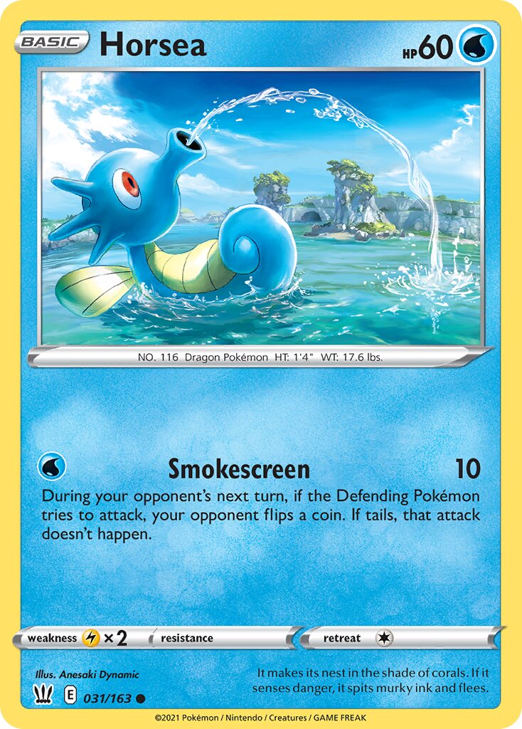 Horsea 031/163 — Battle Styles (English Pokémon TCG card)