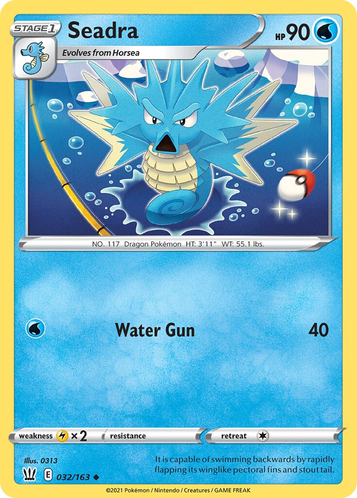 Seadra 032/163 — Battle Styles (English Pokémon TCG card)