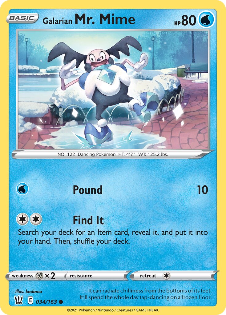 Galarian Mr. Mime 034/163 — Battle Styles (English Pokémon TCG card)