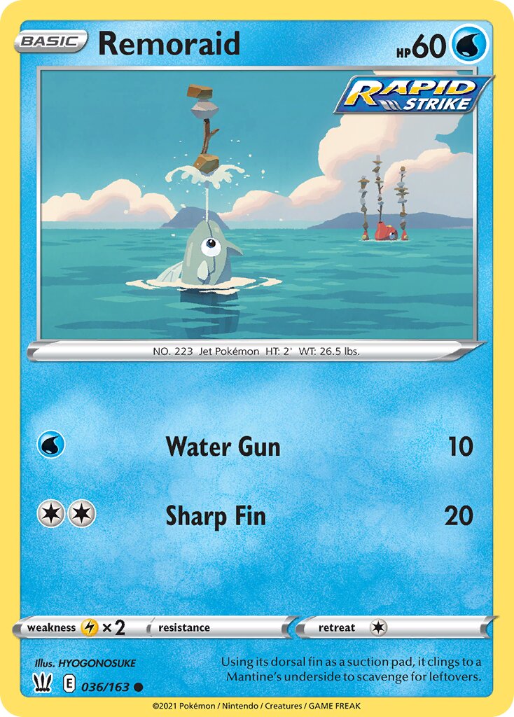 Remoraid 036/163 — Battle Styles (English Pokémon TCG card)