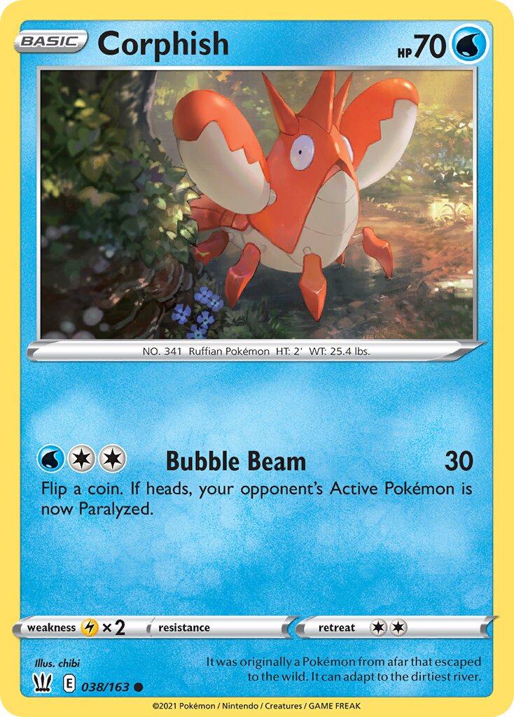 Corphish 038/163 — Battle Styles (English Pokémon TCG card)