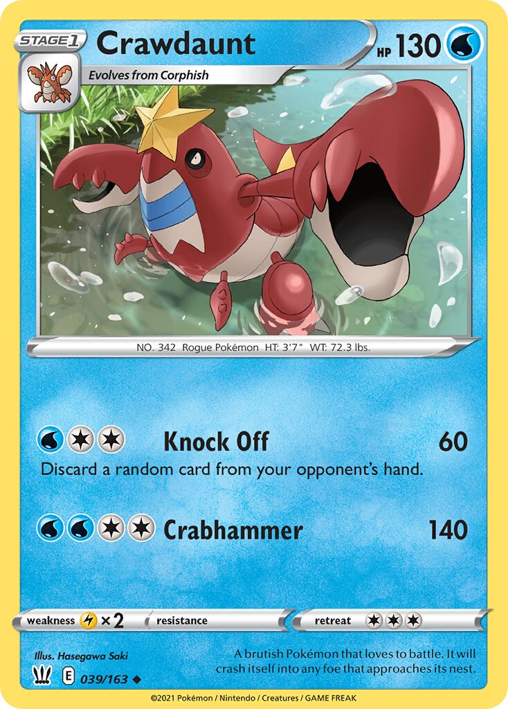 Crawdaunt 039/163 — Battle Styles (English Pokémon TCG card)