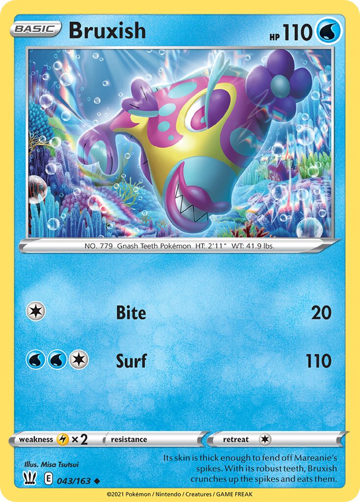 Bruxish 043/163 — Battle Styles (English Pokémon TCG card)