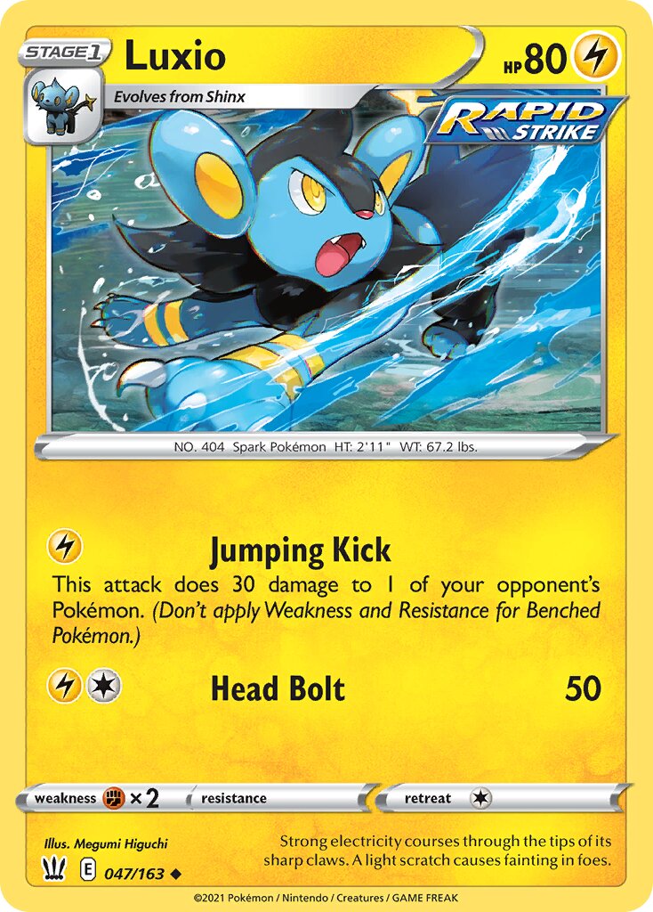 Luxio 047/163 — Battle Styles (English Pokémon TCG card)