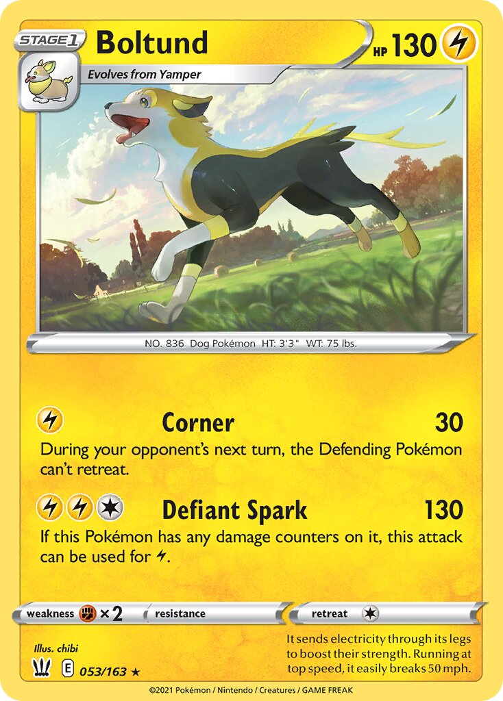 Boltund 053/163 — Battle Styles (English Pokémon TCG card)