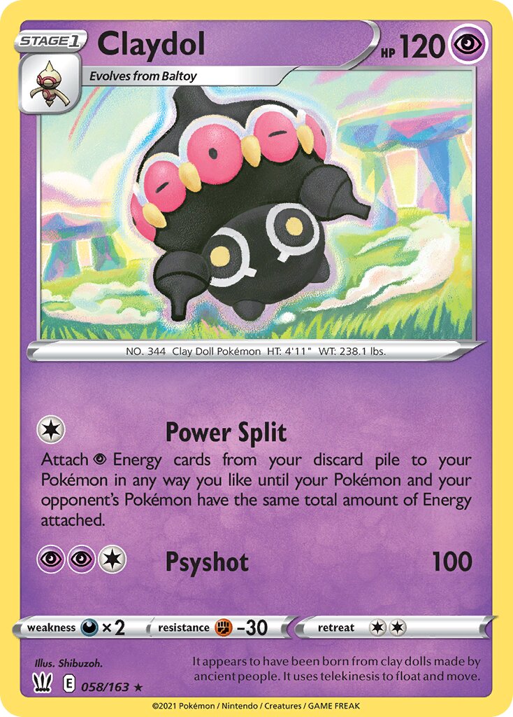 Claydol 058/163 — Battle Styles (English Pokémon TCG card)