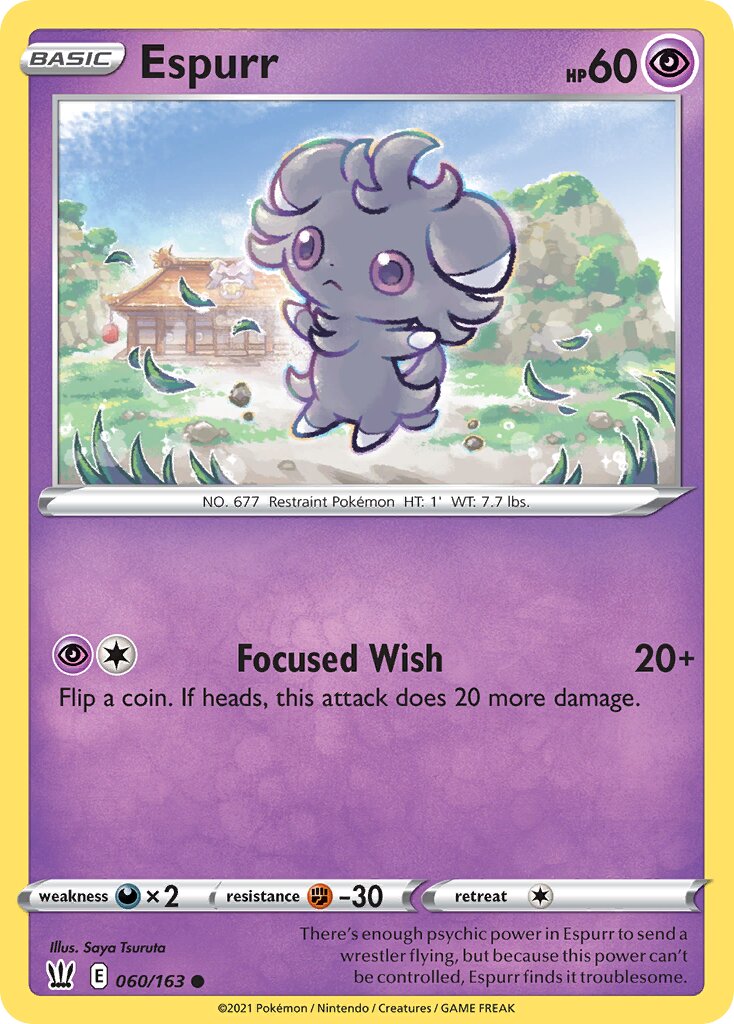 Espurr 060/163 — Battle Styles (English Pokémon TCG card)