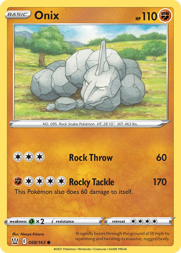 Onix 068/163 — Battle Styles (English Pokémon TCG card)