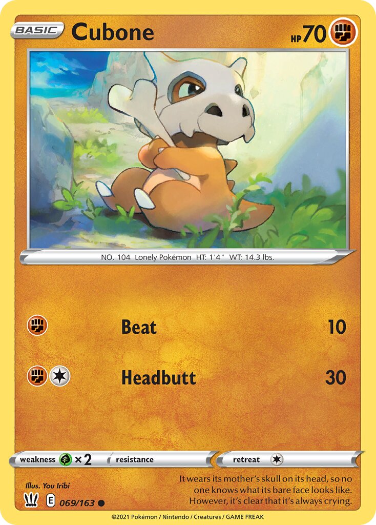 Cubone 069/163 — Battle Styles (English Pokémon TCG card)