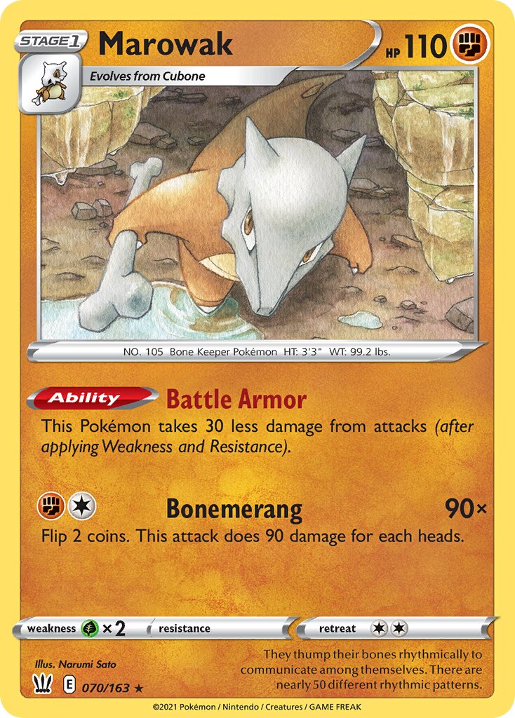 Marowak 070/163 — Battle Styles (English Pokémon TCG card)