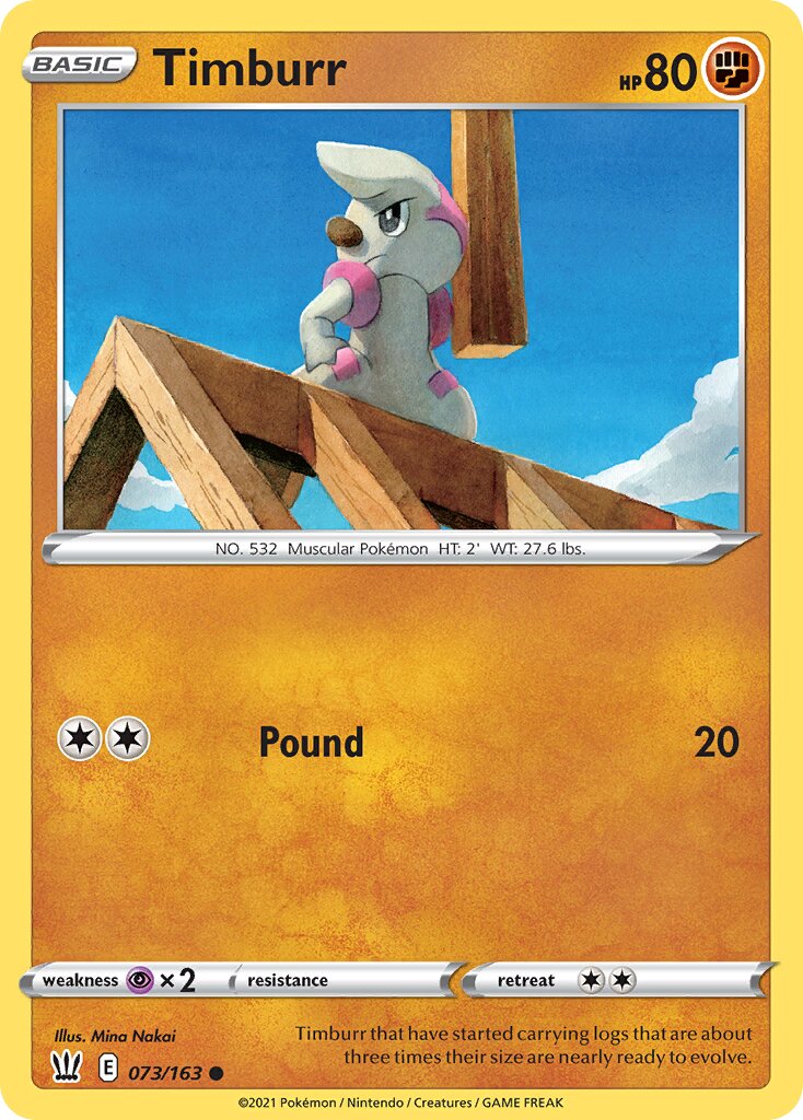 Timburr 073/163 — Battle Styles (English Pokémon TCG card)