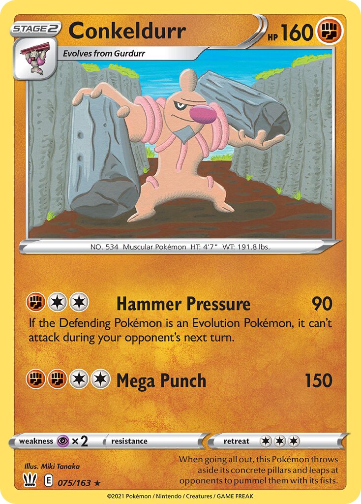 Conkeldurr 075/163 — Battle Styles (English Pokémon TCG card)