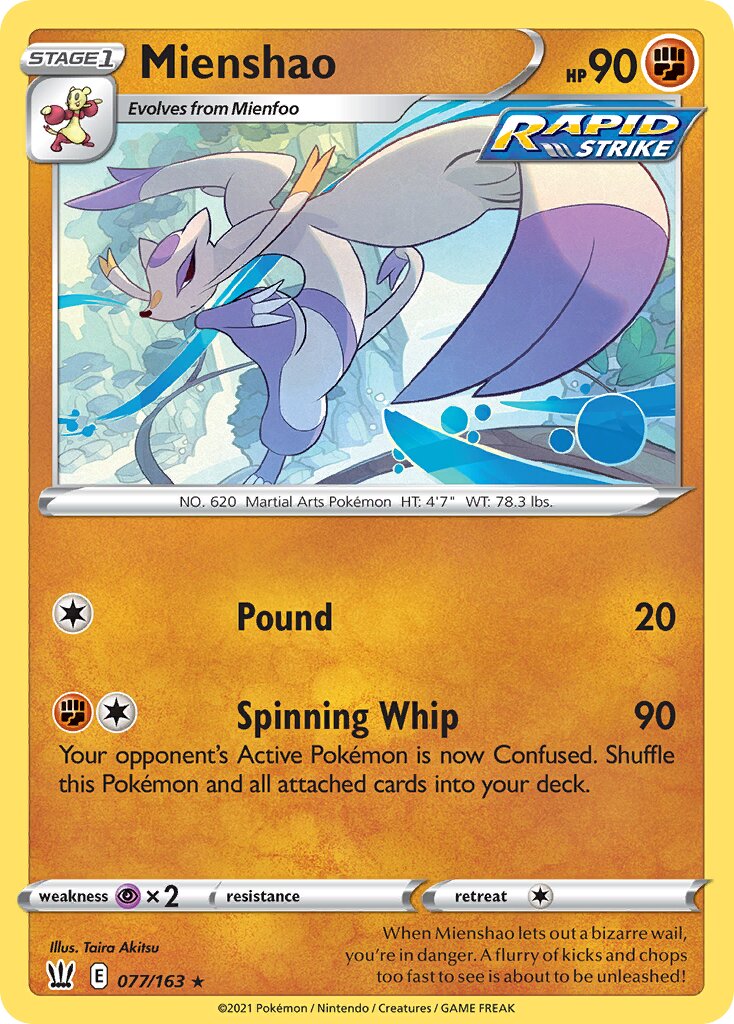 Mienshao 077/163 — Battle Styles (English Pokémon TCG card)