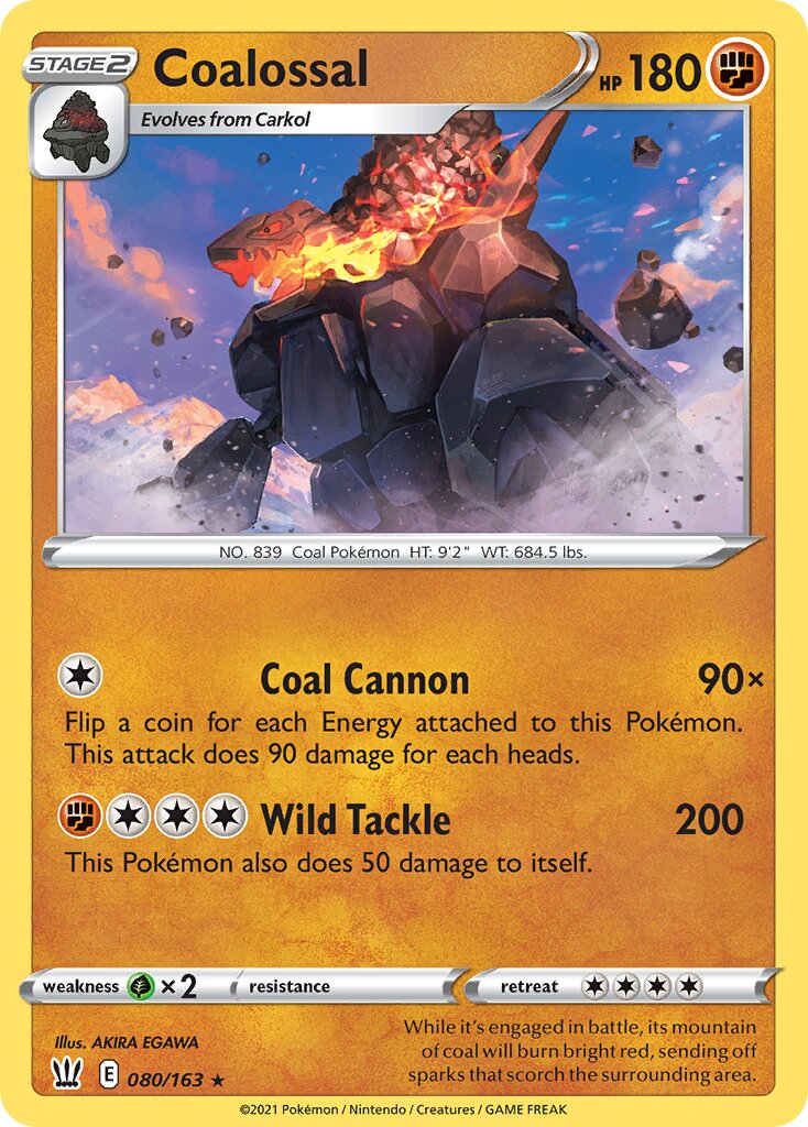 Coalossal 080/163 — Battle Styles (English Pokémon TCG card)