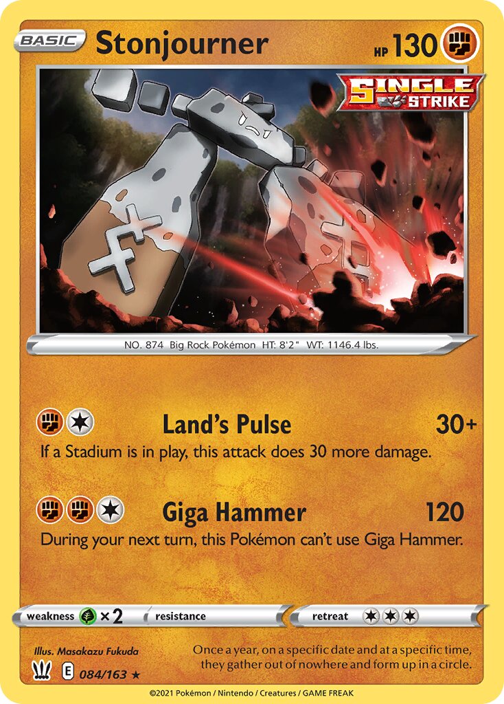 Stonjourner 084/163 — Battle Styles (English Pokémon TCG card)