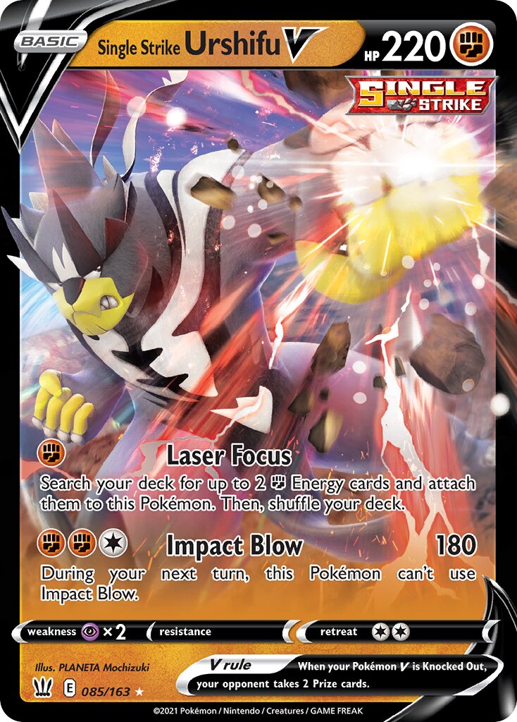 Single Strike Urshifu V 085/163 — Battle Styles (English Pokémon TCG card)