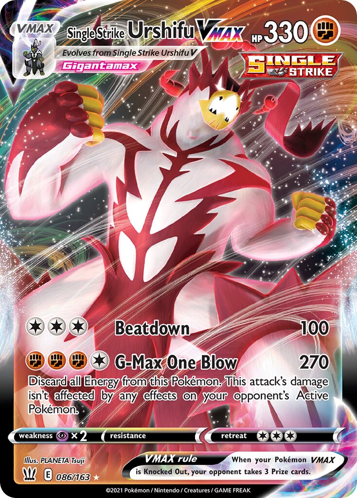 Single Strike Urshifu VMAX 086/163 — Battle Styles (English Pokémon TCG card)