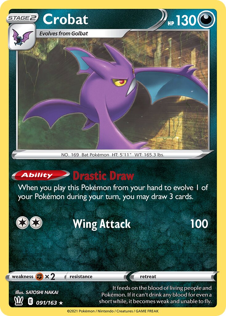 Crobat 091/163 — Battle Styles (English Pokémon TCG card)