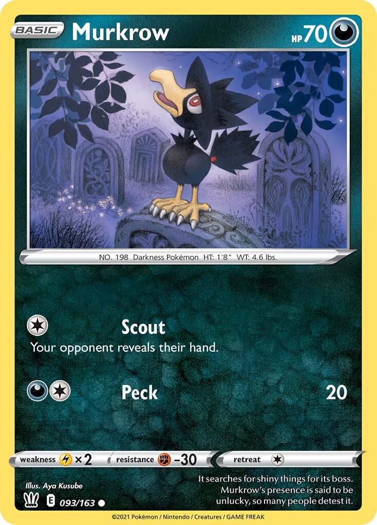 Murkrow 093/163 — Battle Styles (English Pokémon TCG card)