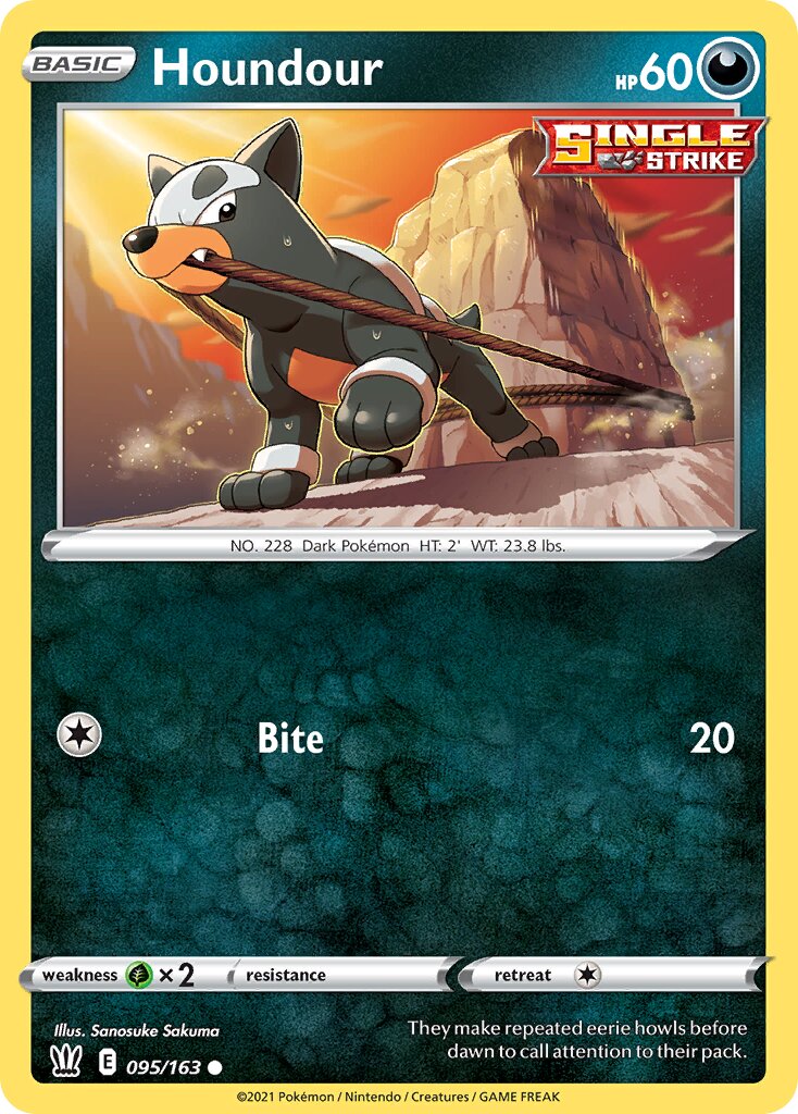 Houndour 095/163 — Battle Styles (English Pokémon TCG card)