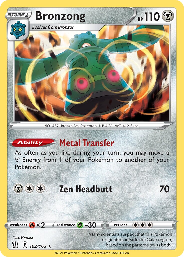 Bronzong 102/163 — Battle Styles (English Pokémon TCG card)