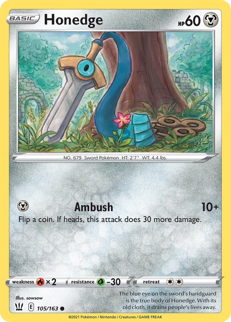 Honedge 105/163 — Battle Styles (English Pokémon TCG card)
