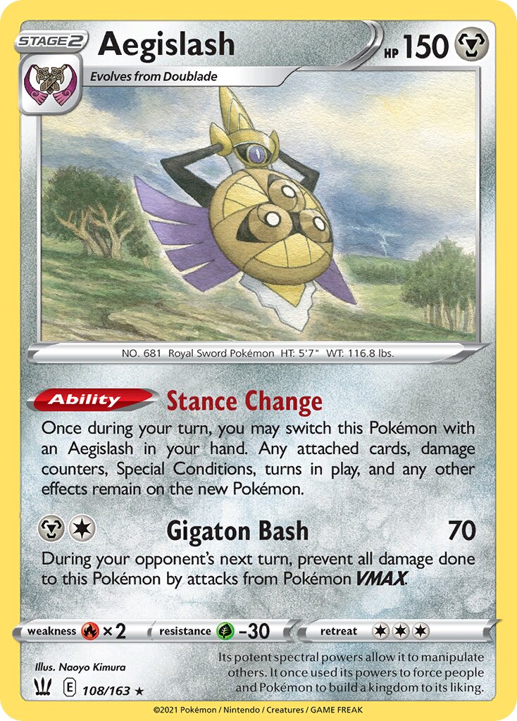 Aegislash 108/163 — Battle Styles (English Pokémon TCG card)